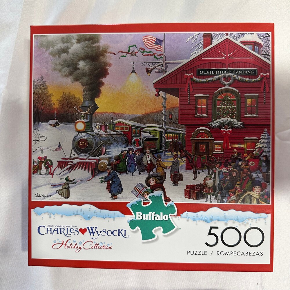 Charles Wysocki Whistle Stop Christmas 500 Piece Puzzle Buffalo NEW Sealed